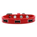 Mansbestfriend Black Bone Widget Dog CollarRed Size 18 MA935157